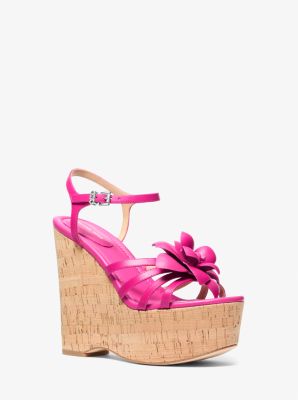 MK Wedge Jacie Aus Leder Mit Zierblume - Rosa