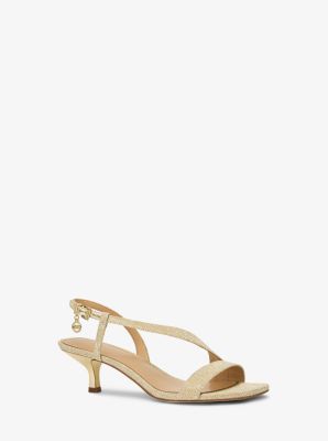Jaida Glitter Chain Mesh Kitten Heel Sandal