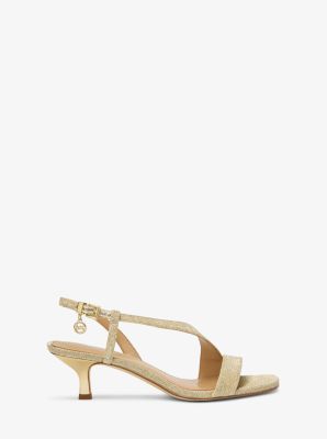 Jaida Glitter Chain Mesh Kitten Heel Sandal