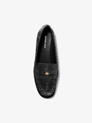 Mocassin Jennings en cuir effet crocodile en relief in NOIR | Michael Kors