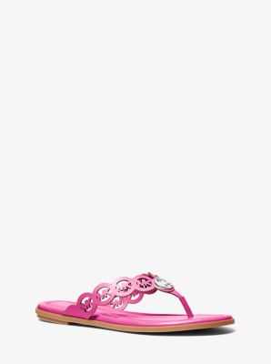 Janie Perforated Logo Leather Sandal