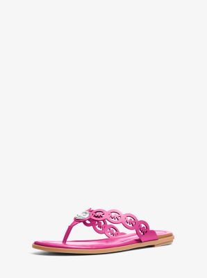 Janie Perforated Logo Leather Sandal