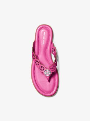 Janie Perforated Logo Leather Sandal
