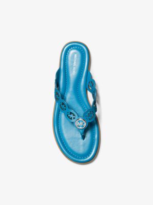 Sandalo Janie in pelle con logo traforato