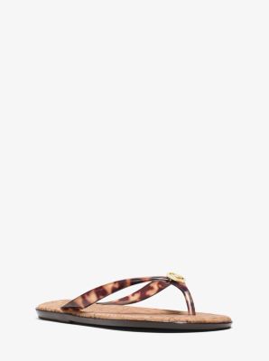 michael kors jet set jelly flip flops black