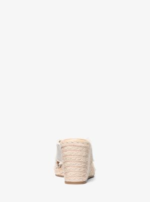 Kenzie Frayed Linen Blend Canvas Wedge Sandal