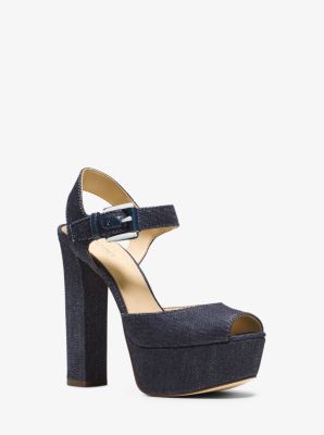 London Denim Platform Peep-Toe Sandal | Michael Kors