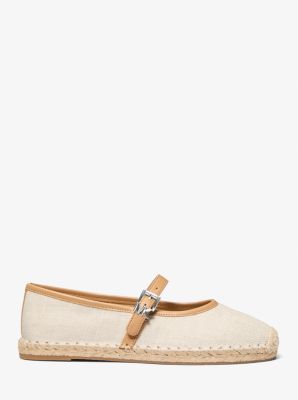 Thumbnail - MK Espadrille Lynn Aus Canvas Im Ballerina-Stil - Natur - Michael Kors