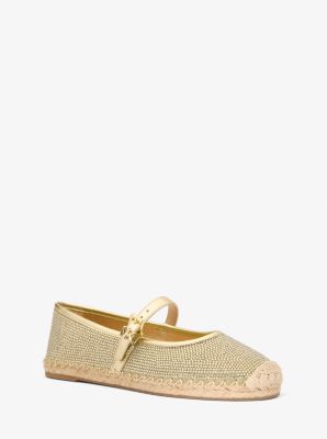 Lynn Embellished Glitter Chain Mesh Ballet Espadrille