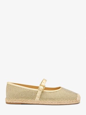 Lynn Embellished Glitter Chain Mesh Ballet Espadrille