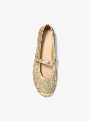 Lynn Embellished Glitter Chain Mesh Ballet Espadrille