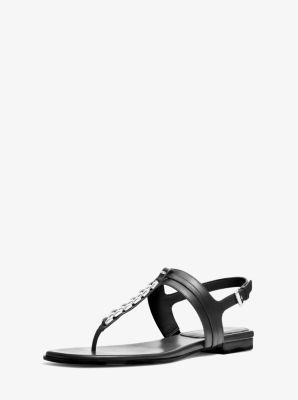 Marcia Embellished Leather Sandal in BLACK | Michael Kors