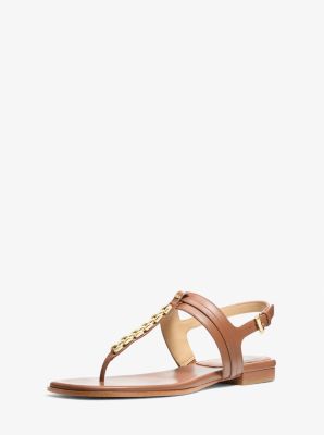 Marcia Embellished Leather Sandal in LUGGAGE | Michael Kors