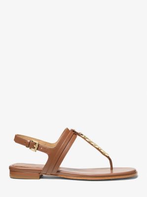 Marcia Embellished Leather Sandal in LUGGAGE | Michael Kors