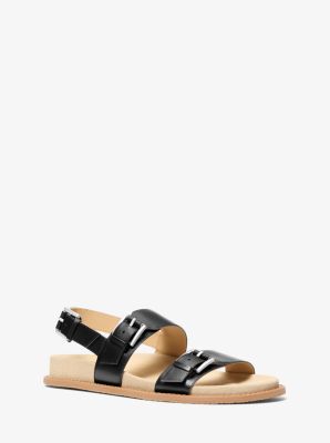 MK Sandale Nia Aus Leder - Schwarz