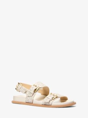 MK Sandale Nia Mit Signature-Logomuster - Natur