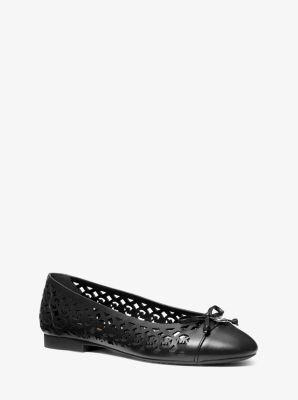 Piper Flex Perforated Logo Leather Ballet Flat