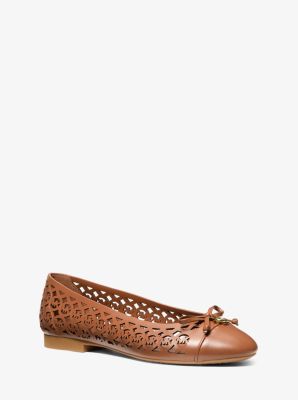 Piper Flex Perforated Logo Leather Ballet Flat