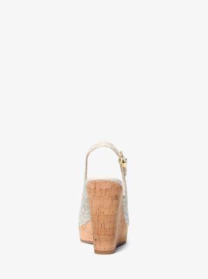 Rosie Signature Logo Wedge Sandal in VANILLA | Michael Kors