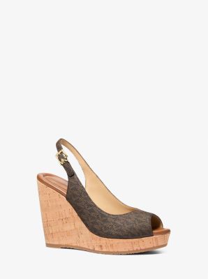 MK Wedge Rosie Mit Signature-Logomuster - Braun