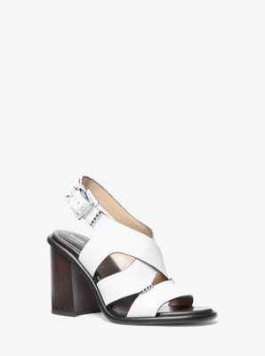 Raven Leather Block Heel Sandal