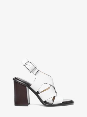 Raven Leather Block Heel Sandal