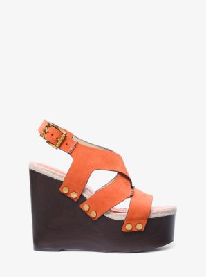 Raven Studded Suede Wedge Sandal