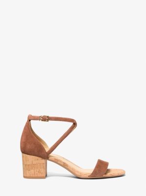 Serena Flex Suede Sandal in LUGGAGE | Michael Kors
