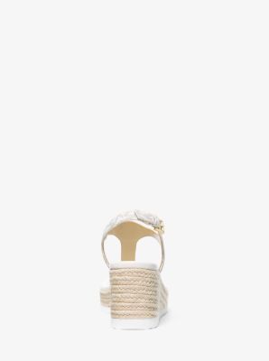 Val Signature Logo Thong Wedge Sandal in VANILLA | Michael Kors