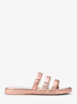 michael kors keiko metallic slide