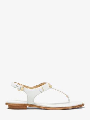 Sandale aus Saffianleder in OPTIC WHITE | Michael Kors