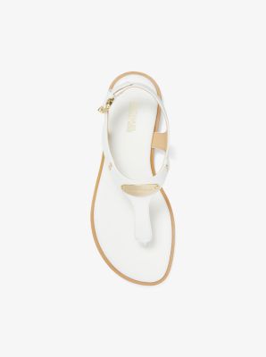 Sandale aus Saffianleder in OPTIC WHITE | Michael Kors