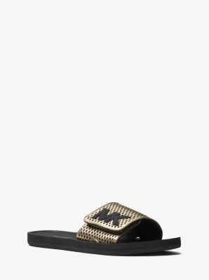 michael kors slides womens blue