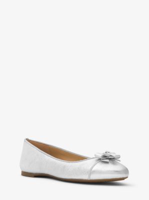 alice crackled metallic leather ballet flat