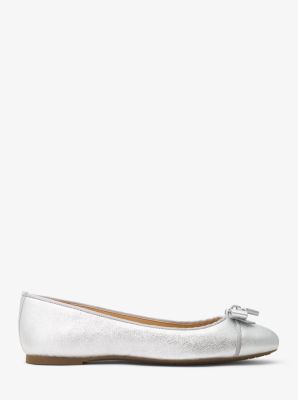 Alice crackled metallic store leather ballet flat