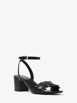 bella ruffled leather sandal