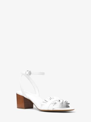 bella ruffled leather sandal