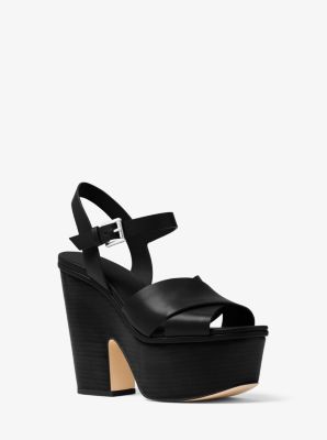 Michael michael kors divia leather platform clearance sandal