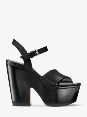 divia leather platform sandal