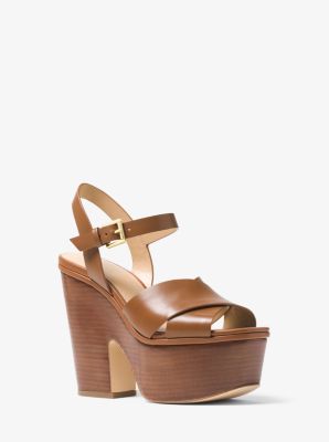 michael michael kors divia leather platform sandal