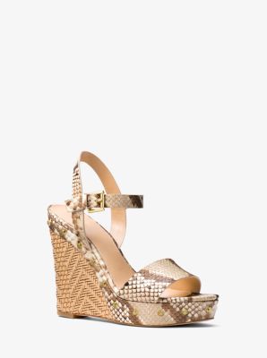 Michael kors 2025 ellen leather wedge