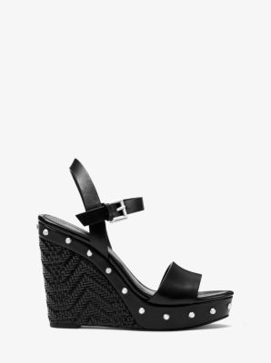 Michael michael kors ellen leather wedge sale