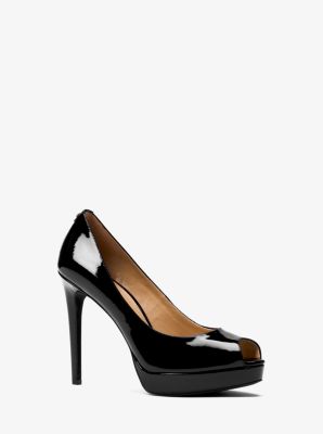 Erika Patent Leather Peep-Toe Pump