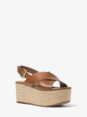 Michael kors jodi 2025 leather platform sandal