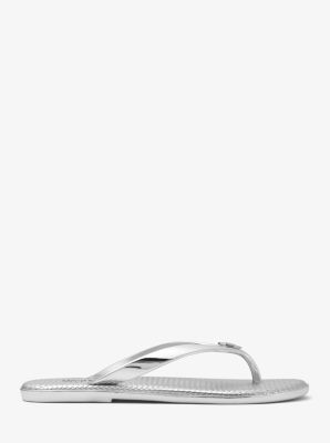 Michael Kors Navy & White Jet Set Print Rubber Flip Flop Size 10 Sandals  Thongs