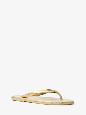 Descubrir 67+ imagen gold michael kors flip flops