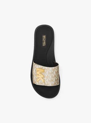 Michael kors metallic clearance slides