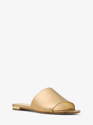 michael kors leather slides