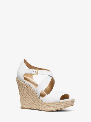 michael michael kors abbott leather wedge