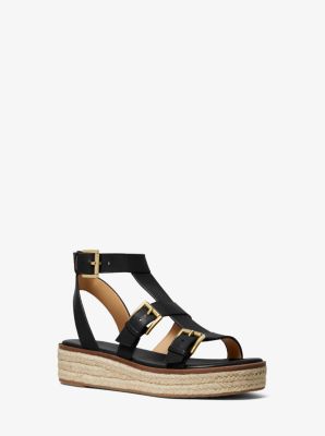 michael kors cunningham leather wedge